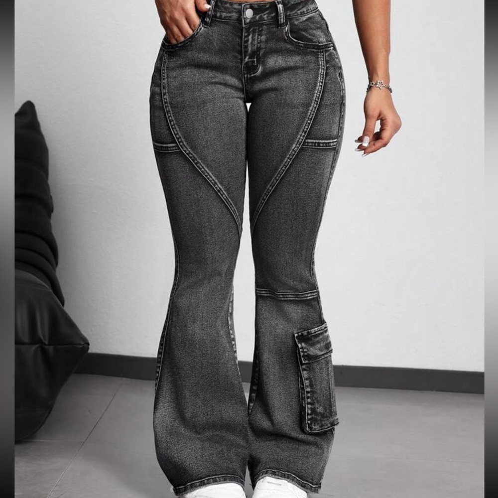 Women's Black Flared Jeans